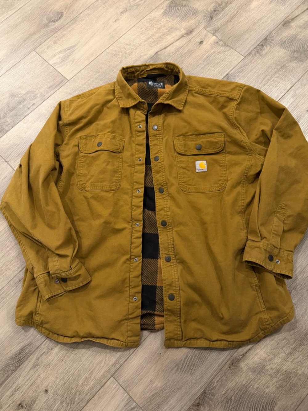 Carhartt Men’s Mustard Brown Work Shirt Jacket